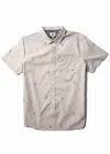 Vissla Men's Fired Up Eco Short Sleeve Woven Shirt In Bone In Neutral