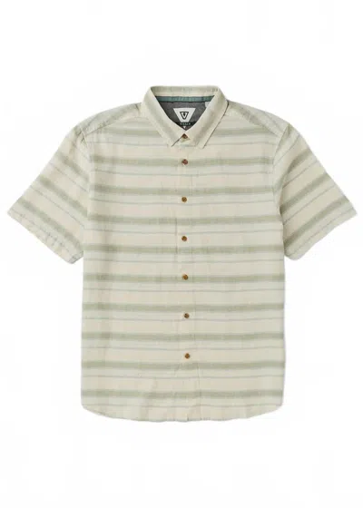 Vissla Men's J Linen Short Sleeve Shirt In Sage In Multi