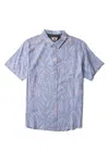 Vissla Men's Primitive Palms Eco Short Sleeves Woven Shirt In Pacific Blue In Blue