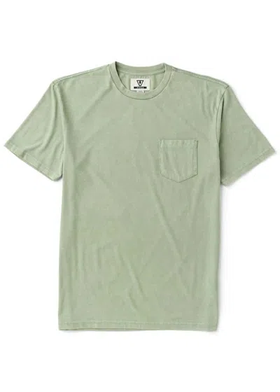 Vissla Men's Solid Sets Cosmic Wash Short Sleeve Pocket Tee In Sage In Green
