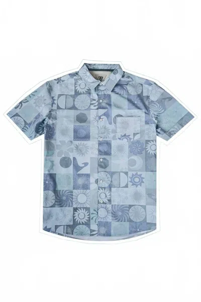 Vissla Men's Sun Dialed Short Sleeve Shirt In Aqua In Blue