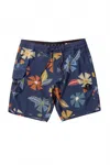 Vissla Men's Tribal Tropics Boardies In Dark Denim In Multi