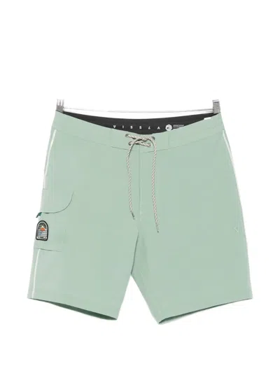 Vissla Solid Sets Patch-detail Swim Shorts In Green