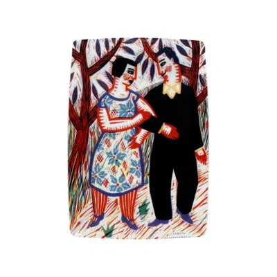 Vista Alegre 2i - Ilustradores Internacionais Porcelain Rectangle Decorative Plate In Red/black In Red,black