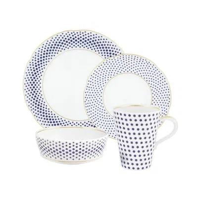 Vista Alegre 4 Piece Place Setting Set, Service For 1 In Blue;white;gold