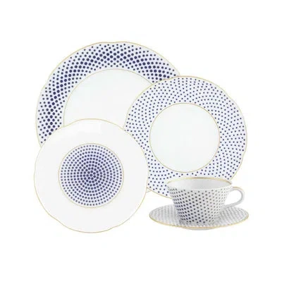 Vista Alegre 5 Piece Place Setting Set, Service For 1 In Blue;white;gold