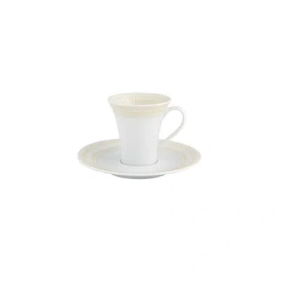 Vista Alegre 8 Piece Coffee Mug And Saucer Set In Ivory