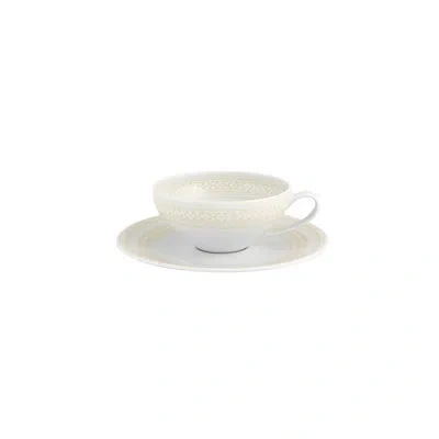 Vista Alegre 8 Piece Teacup And Saucer Set In Ivory