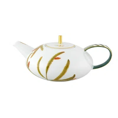 Vista Alegre Amazōnia 45.14 -oz. Porcelain Teapot In White;green;yellow;orange
