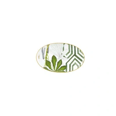 Vista Alegre Amazōnia Small Platter In White;green