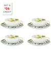Vista Alegre Amazonia Tea Cup And Saucers (set Of 4) With $26 Credit In Multi