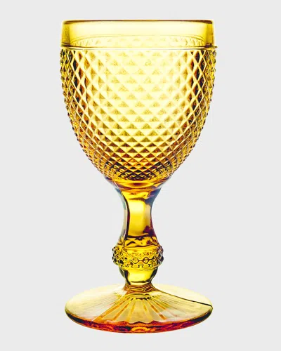 Vista Alegre Bicos Amber Water Goblet Glass In Yellow