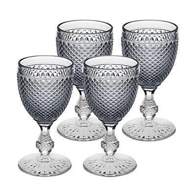 Vista Alegre Bicos Bicolor Goblet With Grey Bowl, Set Of 4