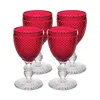 Vista Alegre Bicos Bicolor Goblet With Red Bowl, Set Of 4
