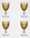 Vista Alegre Bicos Bicolor Goblet With Amber Bowl, Set Of 4 In Amber Top