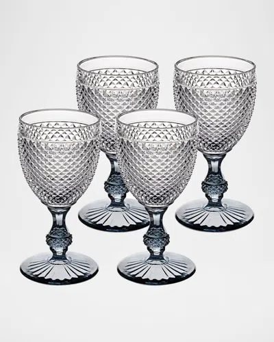 Vista Alegre Bicos Bicolor Goblet With Grey Stem, Set Of 4 In Grey Stem