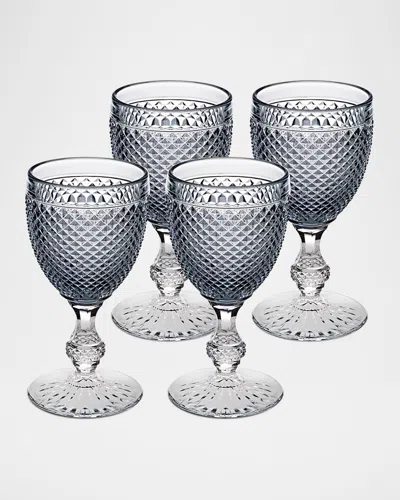 Vista Alegre Bicos Bicolor Goblet With Grey Bowl, Set Of 4 In Grey Top