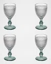 Vista Alegre Bicos Bicolor Goblet With Mint Stem, Set Of 4