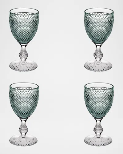 Vista Alegre Bicos Bicolor Goblets, Set Of 4 In Mint Top