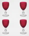 Vista Alegre Bicos Bicolor Goblet With Red Bowl, Set Of 4 In Red Top