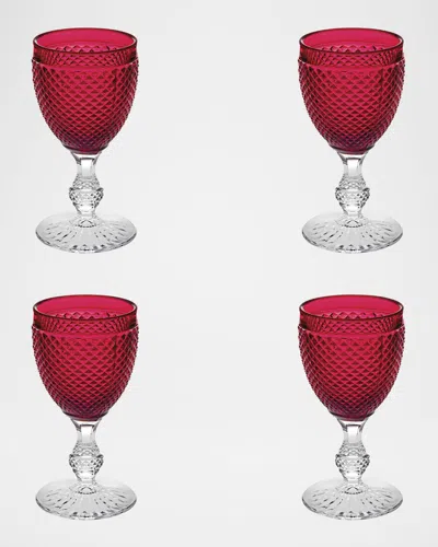 Vista Alegre Bicos Bicolor Goblet With Red Bowl, Set Of 4 In Red Top