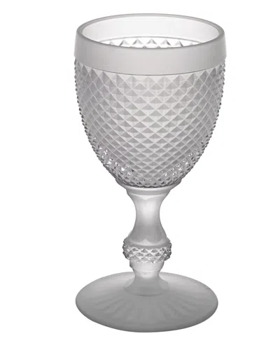 Vista Alegre Bicos Frosted Water Goblet In Blue