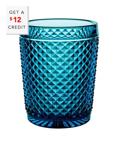 Vista Alegre Bicos Set Of 4 Blue Old Fashioned Glasses With $12  Credit