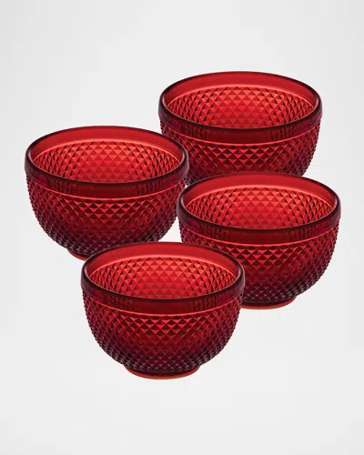 Vista Alegre Bicos Small Bowls, Set Of 4 In Red