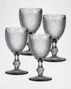 Vista Alegre Bicos Water Goblets, Set Of 4 In Gray