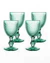 Vista Alegre Bicos Water Goblets, Set Of 4 In Green