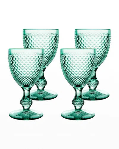 Vista Alegre Bicos Water Goblets, Set Of 4 In Green