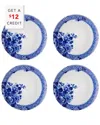 Vista Alegre Blue Ming Bread And Butter Plates, Set Of Four In Blue