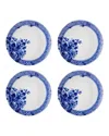 VISTA ALEGRE BLUE MING BREAD AND BUTTER PLATES, SET OF FOUR