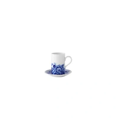 Vista Alegre Blue Ming Coffee Mug & Saucer In Blue;white
