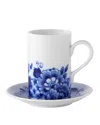 Vista Alegre Blue Ming Espresso/coffee Cups & Saucers, Set Of Four In Blue