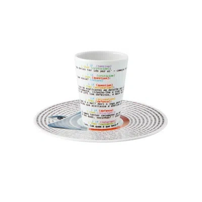 Vista Alegre Bode Inspiratório Coffee Cup And Saucer Xiv In Black;white;red;yellow