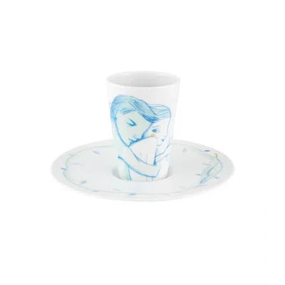 Vista Alegre Bode Inspiratório Coffee Cup And Saucer Xl In Blue;white