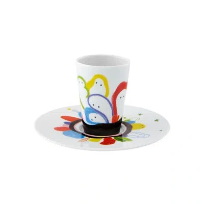 Vista Alegre Bode Inspiratório Coffee Cup And Saucer Xli In Blue;black;white