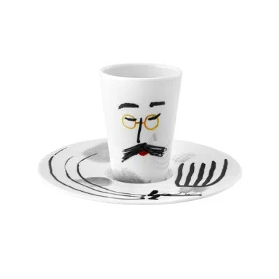 Vista Alegre Bode Inspiratório Coffee Cup And Saucer Xv In Black;white;yellow