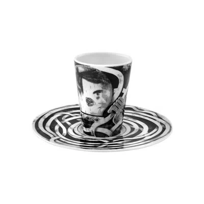 Vista Alegre Bode Inspiratório Coffee Cup And Saucer Xxiii In Black;white
