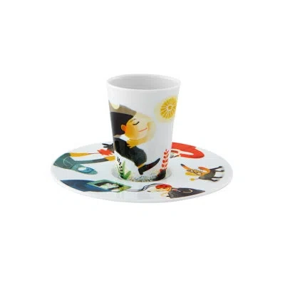 Vista Alegre Bode Inspiratório Coffee Cup And Saucer Xxvi In Black;white;teal