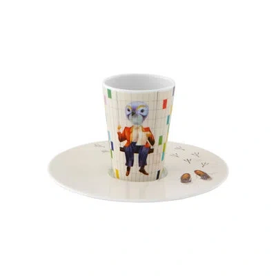 Vista Alegre Bode Inspiratório Coffee Cup And Saucer Xxxvii In Blue;white;beige