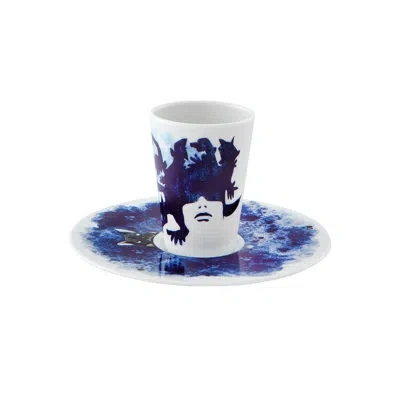 Vista Alegre Bode Inspiratório Coffee Cup And Saucer Xxxviii In Blue;white