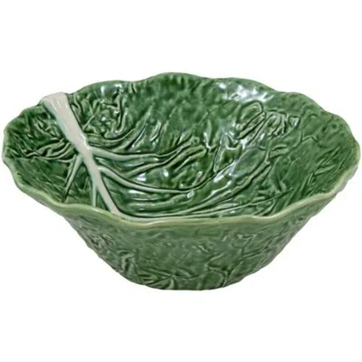 Vista Alegre Bordallo Pinheiro Cabbage Deep Salad Bowl 118 oz In Green