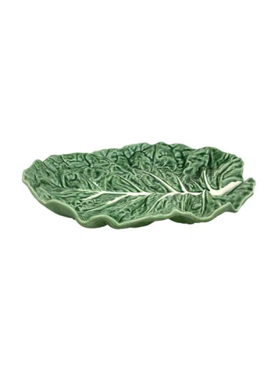 Vista Alegre Bordallo Pinheiro Cabbage Fruit Platter 14" In Green