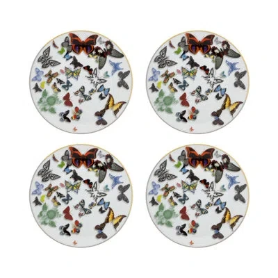 Vista Alegre Butterfly Parade 7.5" Dessert Plate In White;gold