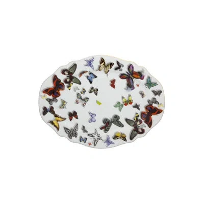 Vista Alegre Butterfly Parade Platter In Blue;black;white;green;red;yellow;pink;o