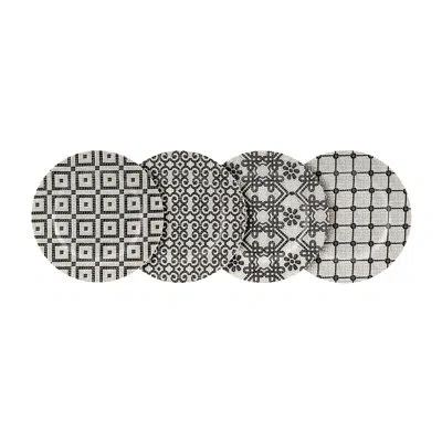 Vista Alegre Calçada Portuguesa 4 Piece Dessert Plate Set In Black;white