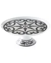 Vista Alegre Calcada Portuguese Cake Stand In White/black