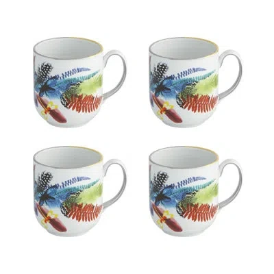 Vista Alegre Caribe Coffee Mug, Set Of 4 In Blue;red